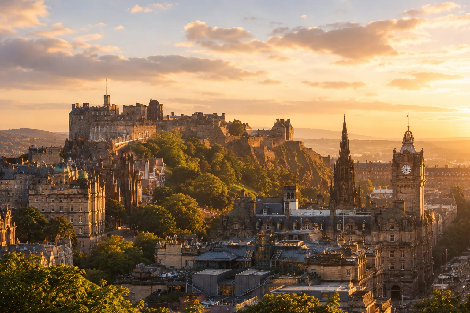 Edinburgh Castle above the city skyline